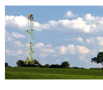 Rig near corn field